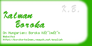 kalman boroka business card